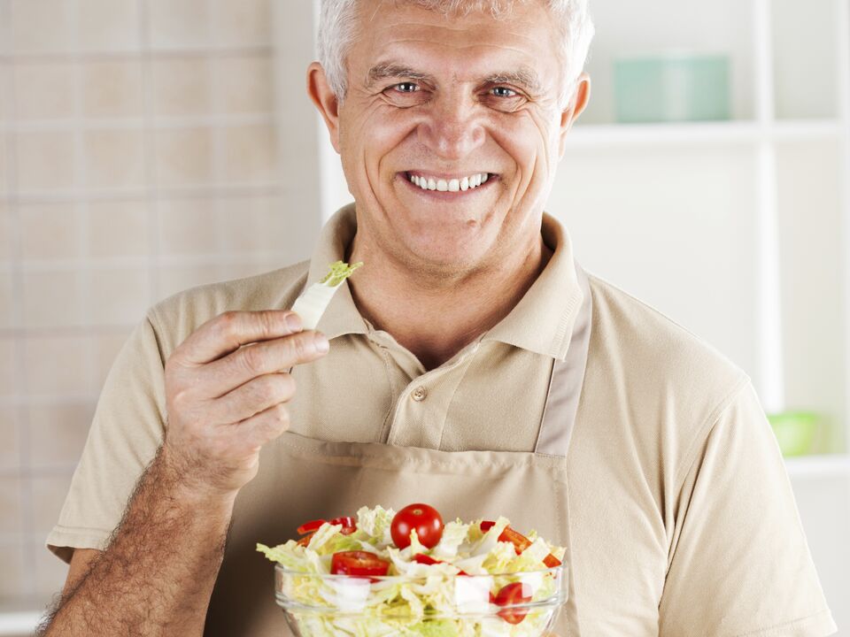 Vegetable salad for prostatitis
